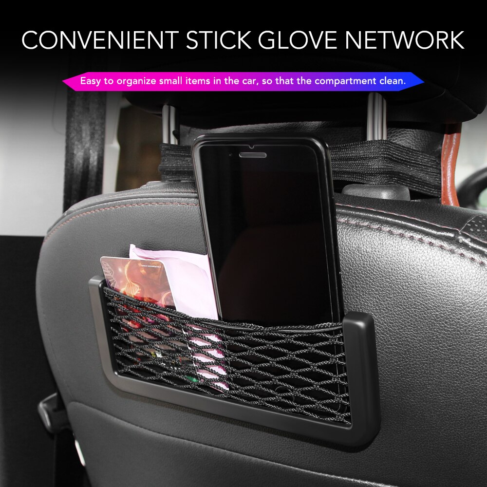 20*8cm Universal Car Seat Side Back Storage Net Bag Phone Holder Pocket Organizer Black Automotive Bag For Gadget Cigarette