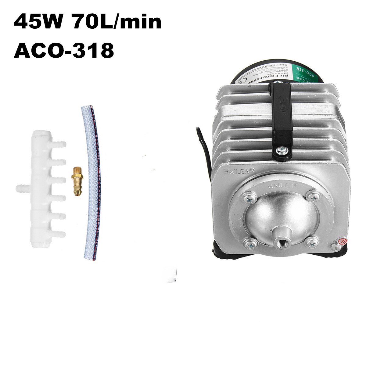 45W 6 Way Air Aerator Pump 70L/min HAILEA Electromagnetic Air Compressor Fish Tank Oxygen Air Pump Hydroponics: 45W no parts