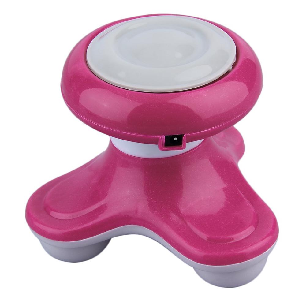 Masajeador de vibración de onda con mango eléctrico, Mini masajeador corporal de con USB y batería, aparato de masaje de cuerpo completo: Rose red