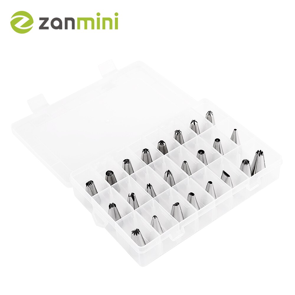 24 pcs Cake Decorating Tips Kit Rvs Bakken Levert Icing Tips Cake 2 Plastic Koppeling 2 Siliconen Spuitzak