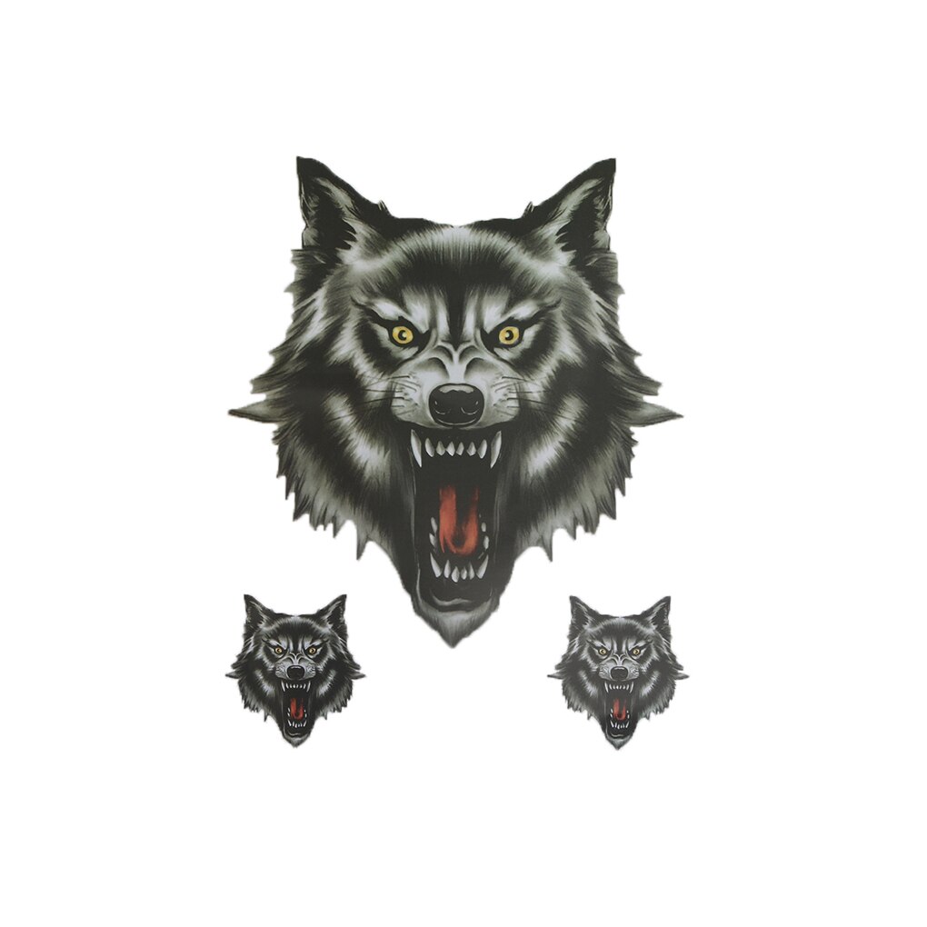 Wolf Hoofd Motorrijwiel Auto Deur Decal Badge Paster Film Embleem Stickers Truck Helm Decor