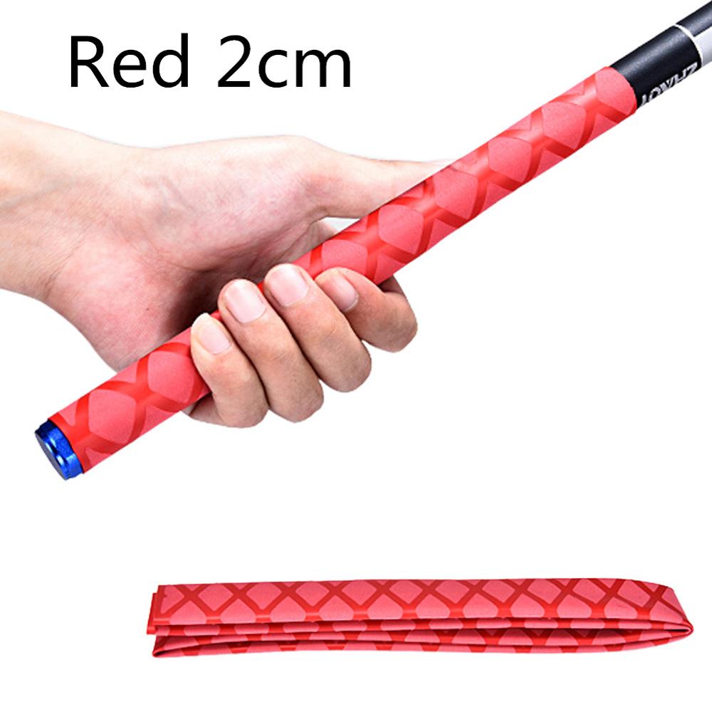 1m Angelrute wickeln Anti Unterhose Statische Griff Hülse Nicht-Unterhose Schrumpf wickeln Schläuche Isolierung Wasserdichte Schläger griff Griff: rot 2 cm