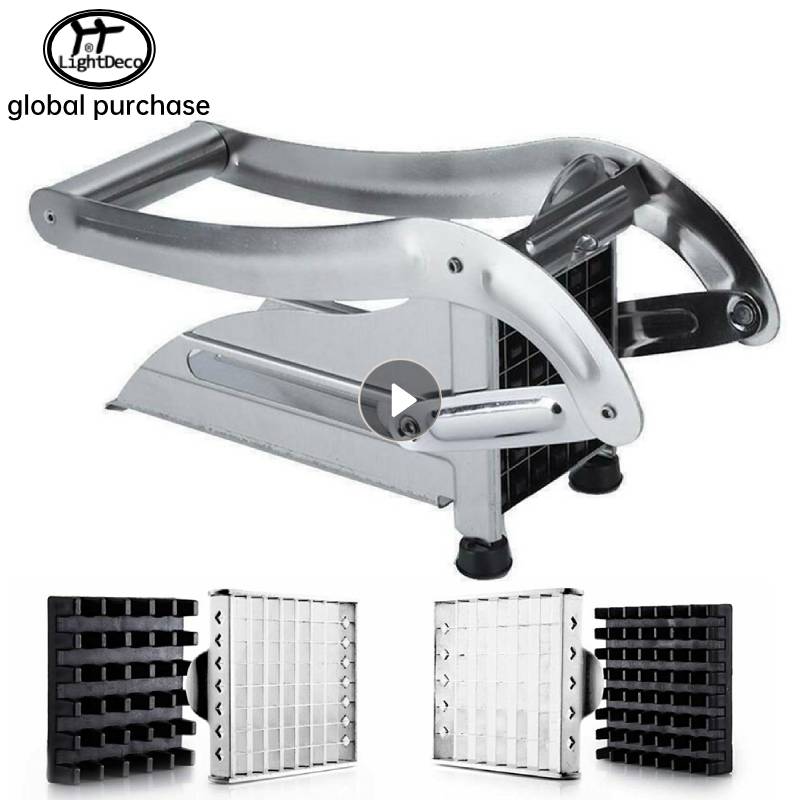 Edelstahl Französisch Frites Schneider Kartoffel Chips Streifen Schneiden Maschine Maker Slicer Chopper Dicer Home Küche Esszimmer Gadgets