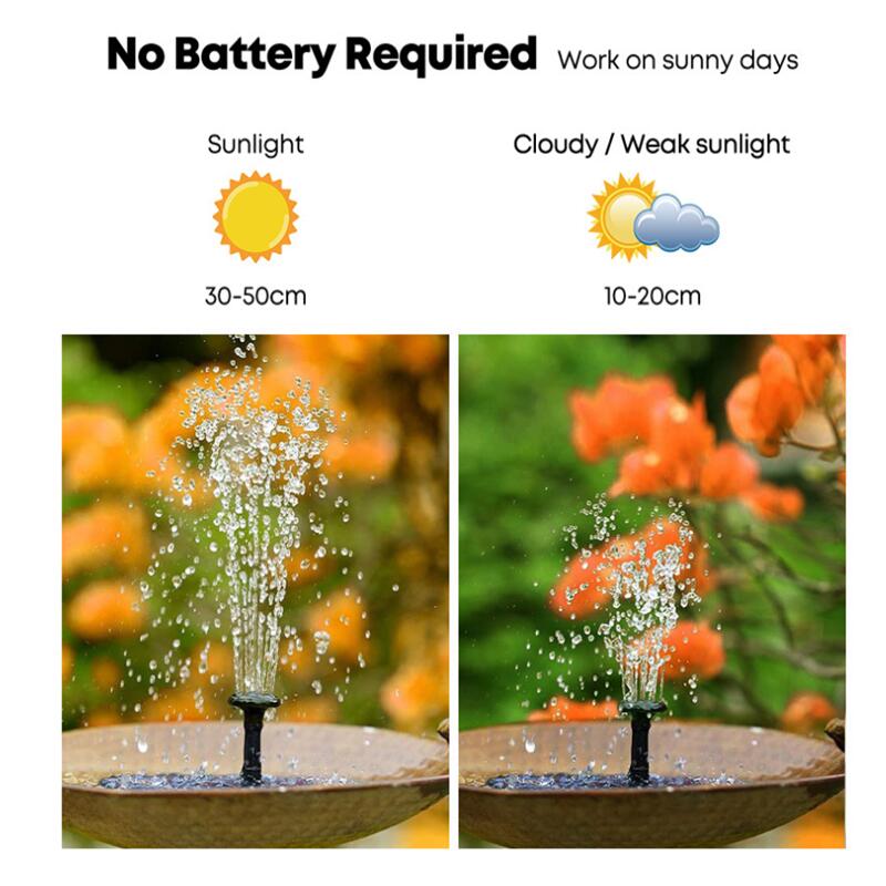 Mini fontaine solaire flottante pour piscine, étang, cascade, décoration de jardin, bain d&#39;oiseaux en plein air
