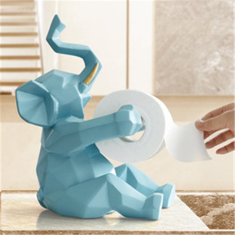Cute Animal Head Statue Hanging Tissue Holder Toilet Washroom Wall Home Decor Roll Paper Tissue Box Holder Wall Mount A1669