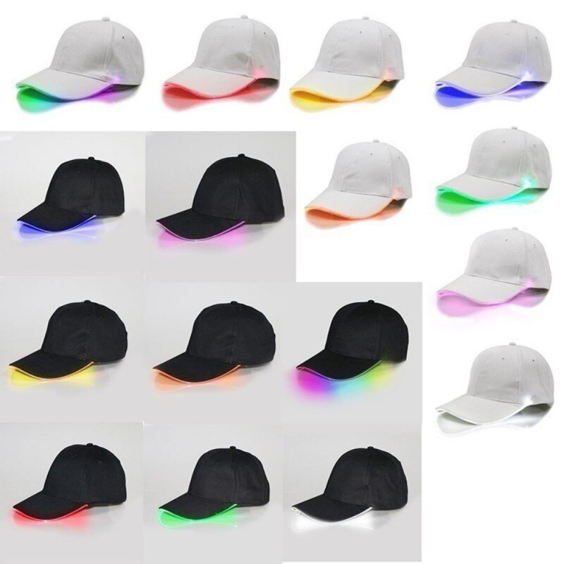 LED Light Up Baseball Caps Glowing Adjustable Hats Luminous Hat Unisex for Party Hip-hop Running and More