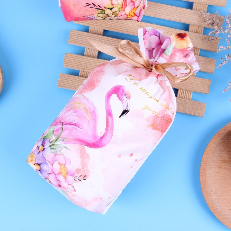 50pcs Flamingo Unicorn Plastic Drawstring Bag Candy Bag Valentine's Day Birthday Party Wedding Decor Festival Event Supplies