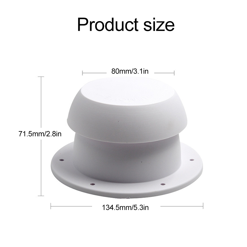 Mushroom Head Shape Ventilation Cap For RV Accessories Top Mounted Round Exhaust Outlet Vent Cap Heating Cooling Vent: Default Title