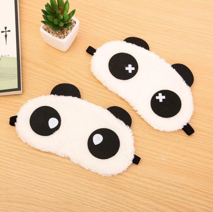 1pc Cute sleep mask Sleeping Face Eye Mask lovely Panda heart pattern Blindfold for Traveling Sleep Eye Aid tools