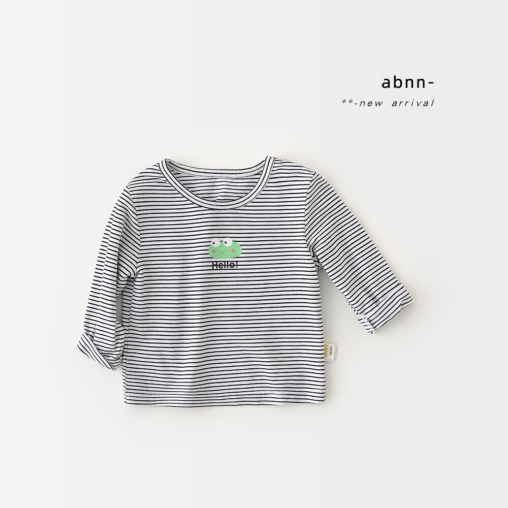 Roupa Casual Para Crianças Bebê Listrado Camiseta de Manga Longa Primavera Outono Novos Meninos E Meninas T Camisa Do Bebê T-shirt Infantil Tops de Algodão