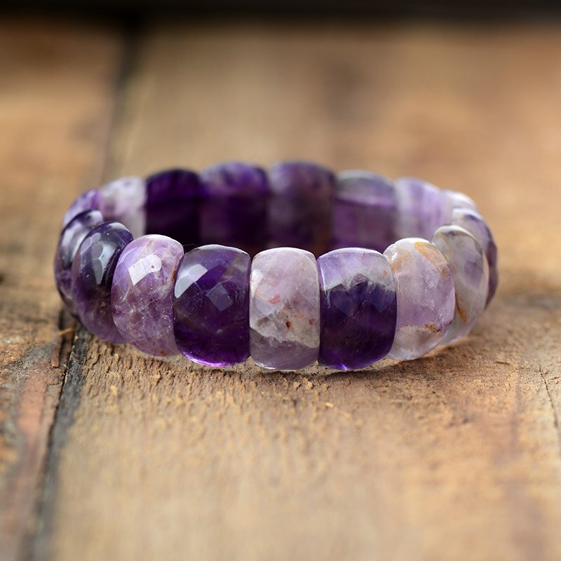 Women Stretch Bracelets Natural Stone Lapis Luzuli Amethysts Elastic Strand Bracelets Jewelry Bijoux