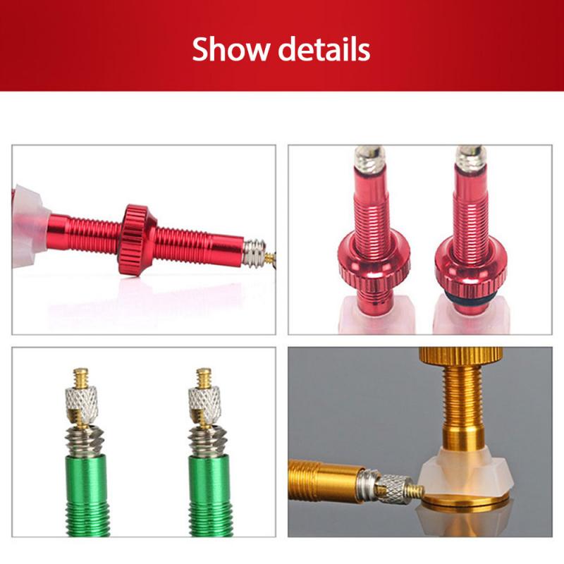1 Uds Válvula de bicicleta de 40/60mm para neumáticos sin tubo compatibles con Road MTB bicicleta, herramienta de boquilla de vacío selladora de vástago de aleación de núcleo de latón