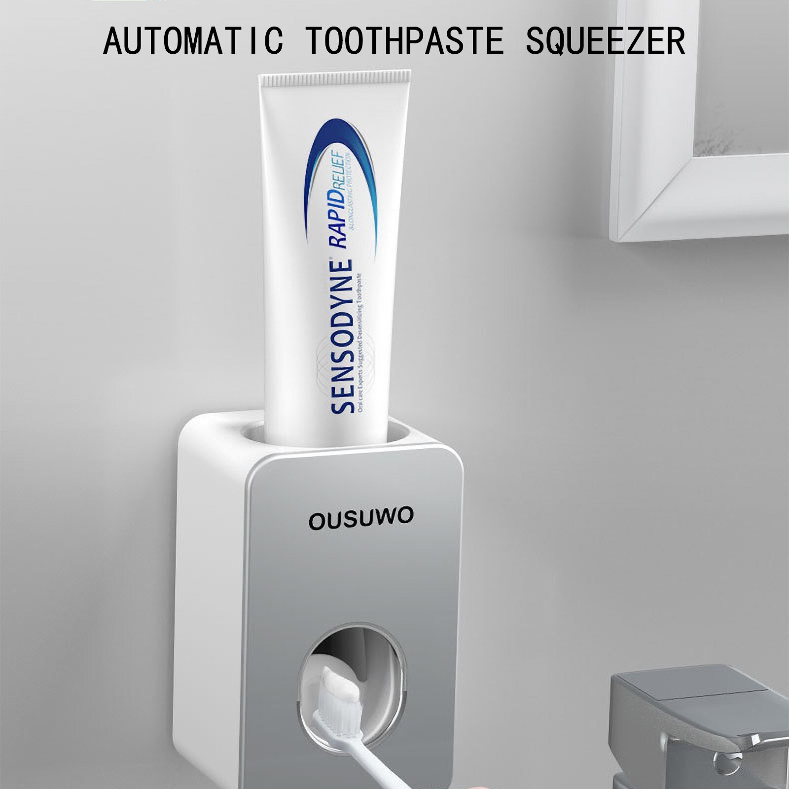 Wall Mount Automatische Tandpasta Dispenser Badkamer Accessoires Set Tandpasta Squeezer Dispenser Badkamer Tandenborstelhouder # T2P