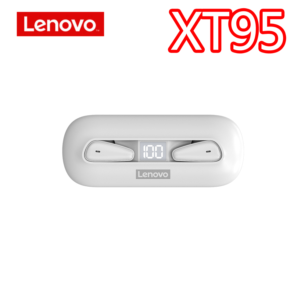 Originele Lenovo LP12 XT82 XT91 XT95 Bluetooth Oortelefoon Draadloze Hoofdtelefoon Sport Headset QT81 LP3 HQ08 Intelligente Led Display: XT95 White