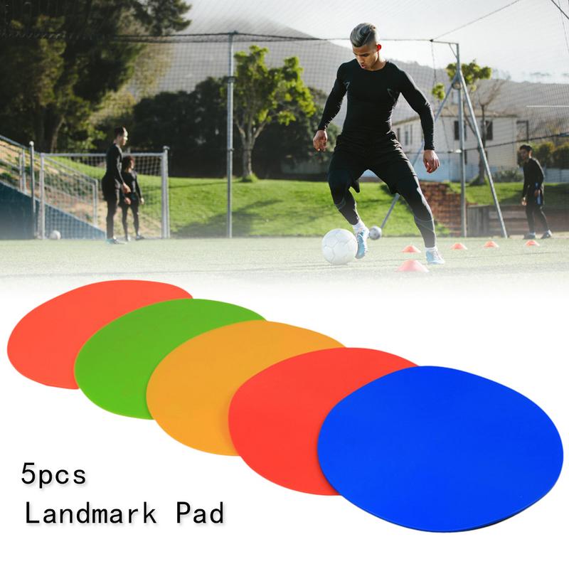 5PCS Round Rubber Flat Cones Training Spot Markers Football Pitch Floor Discs Sports