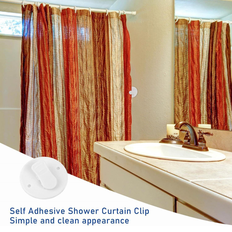 8-4PCS Shower Curtain Weight Clips Shower Windproof Splash Guard Self Adhesive Curtain Clips Home Decoration Accessorie Room