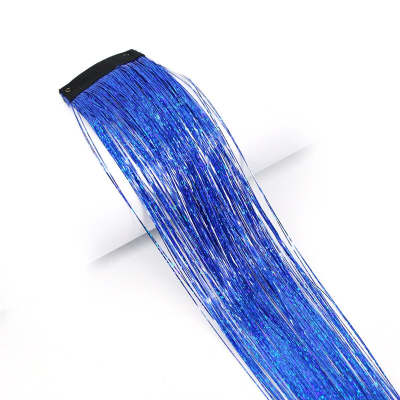 16 colors Glitter Hair Extensions Sparkle Hair Tinsel with Clip Highlights False Hair Strands 1pc Clip In Bling Hair: 2