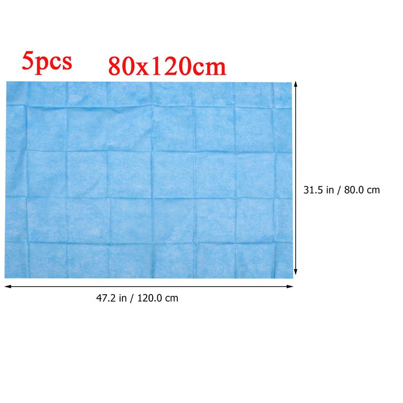 Lençol descartável para cama de 175x75cm, lençol massageador para salão de beleza, cobertura para cama e salão de beleza com 10 peças folha de tampa da tabela: 5pcs Blue 80x120cm
