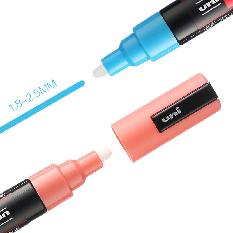 7 kpl soft series uni posca markkeri kynä pc -5m setti pop juliste mainonta kynä maali kynä sarjakuva maalaus pyöreä pää vesi taidetussi