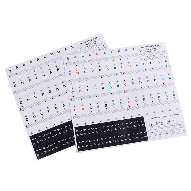 54 61 88 touches électronique Piano clavier son nom autocollants clé autocollant Piano Stave musique décalcomanie étiquette Note autocollant