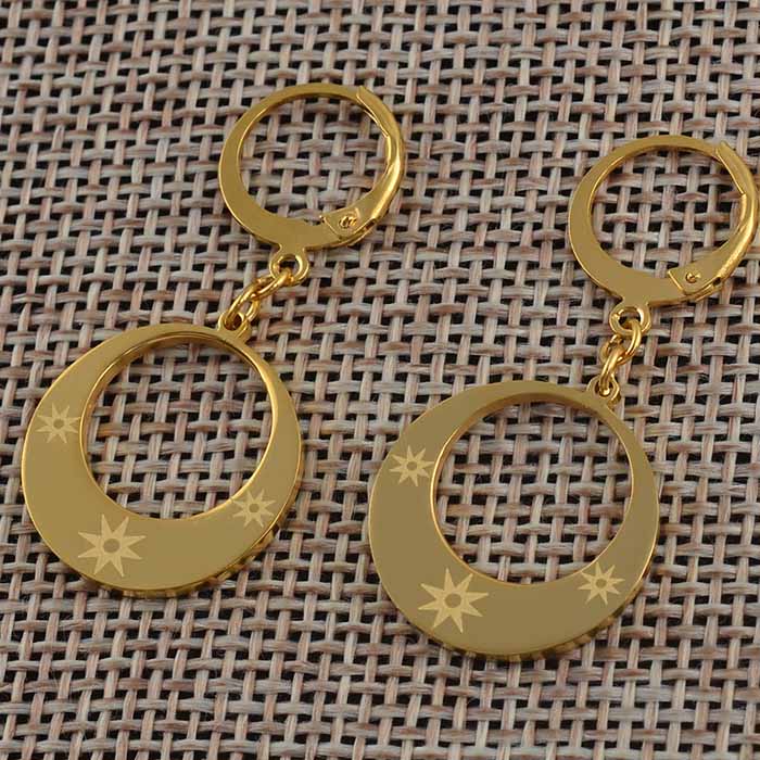 Anniyo Orecchini colore oro per donne Ragazze Orecchini Kiribati Nuova Zelanda Australia Gioielli Marshall Micronesia # 048221: Pistola nera placcata