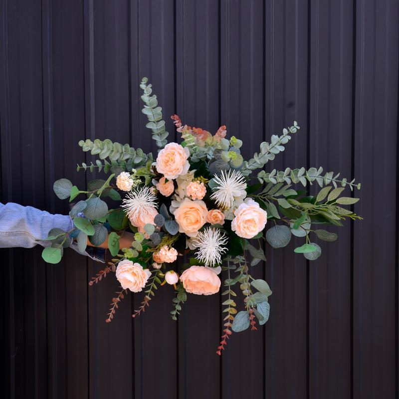 50/100cm DIY Romantic Wedding Silk Peonies Rose Flower Wall Arrangement Supplies Artificial Row Decor Iron Arch Backdrop: PL