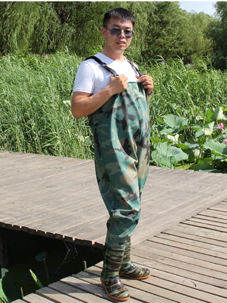 37-45 mænd kvinder vandtætte fiskestøvler vadende anti-slid skridsikre bukser gårdhave arbejdende overalls brysttøj waders sko