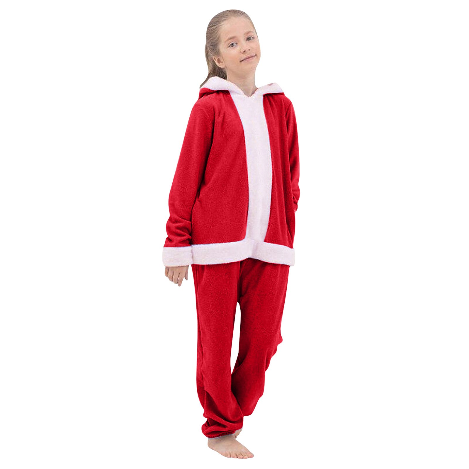 Enfant en bas âge bébé filles noël sweat à capuche polaire hauts + pantalon pyjamas vêtements de nuit tenues fille hiver combinaison vêtements