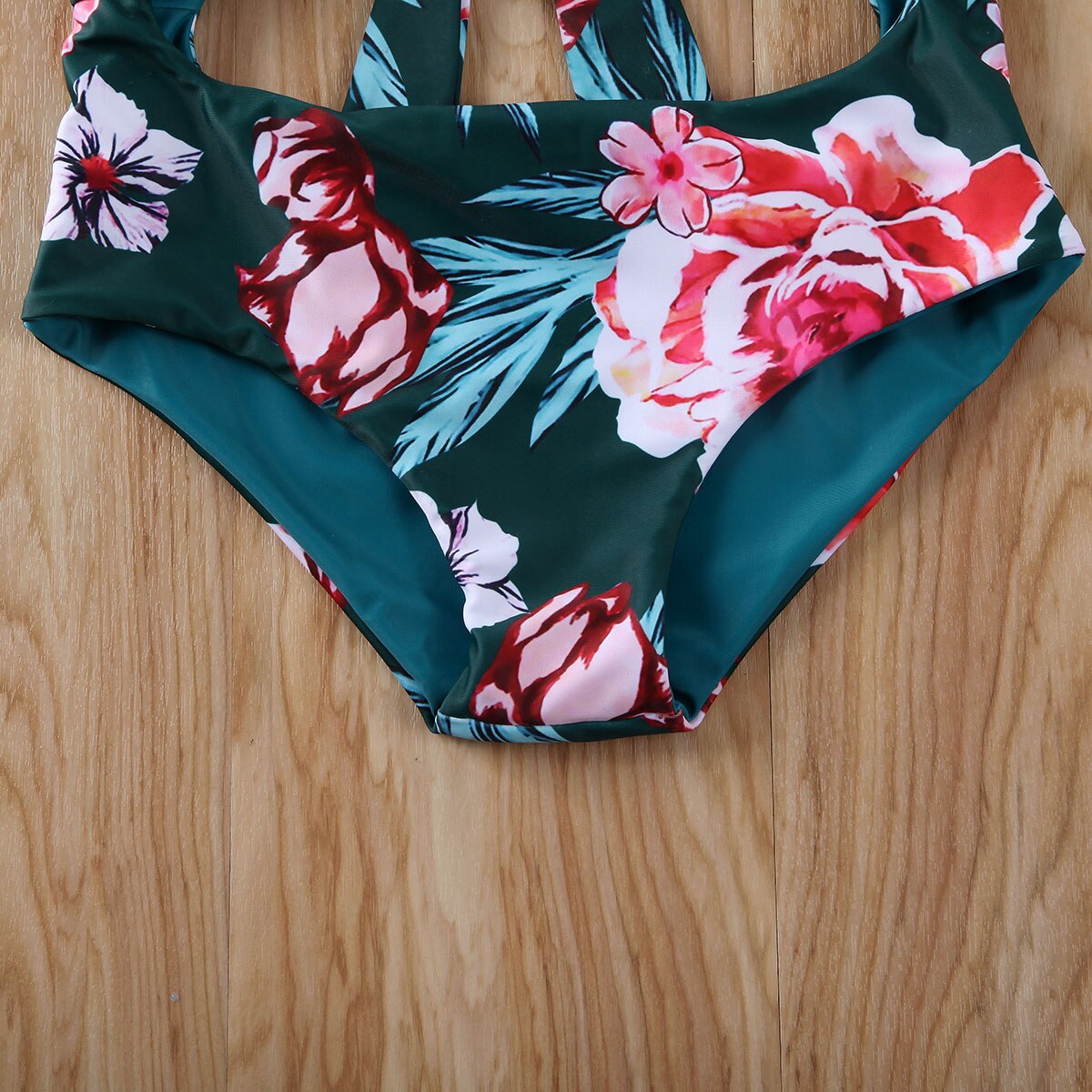 2-7 år børn baby pige badedragt badetøj bikini børn blomster print sløjfe et stykke svømme kostume