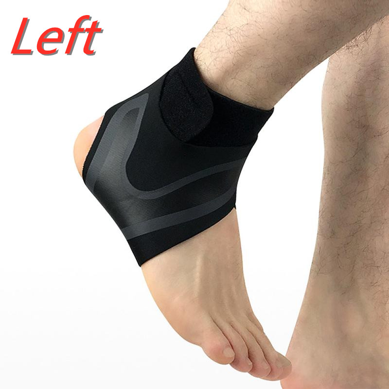 1 stk elastisk ankelstøtte åndbar ankelbøjle støtte til sportsforstuvninger skade basketball justerbar hæl wrap ærme: Venstre fod / L