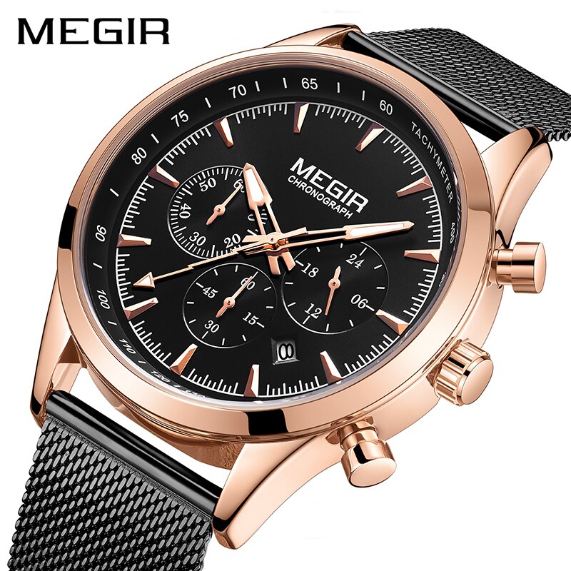 Megir Business Sport Heren Horloge Trend Multifunctionele Lichtgevende Waterdichte Horloges Mannelijke Relogio Masculino 2153