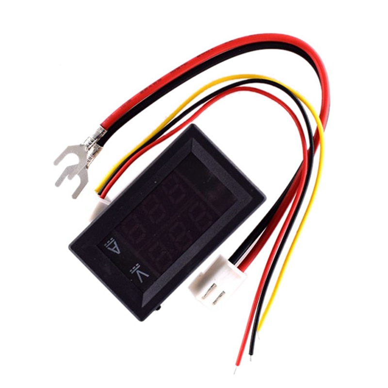 Dc 0-100v 50a digital voltmeter amperemeter dobbelt display spændingsdetektor strømmåler panel amp volt måler 0.28 tommer 1 rød rød led