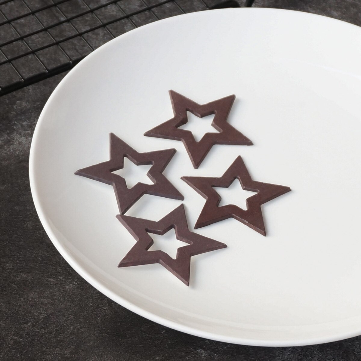 Star Shape Chocolate Stencil Mold Hollow Out Stars Transfer Sheet Cake Decorating Silicone Mould Baking Chablon