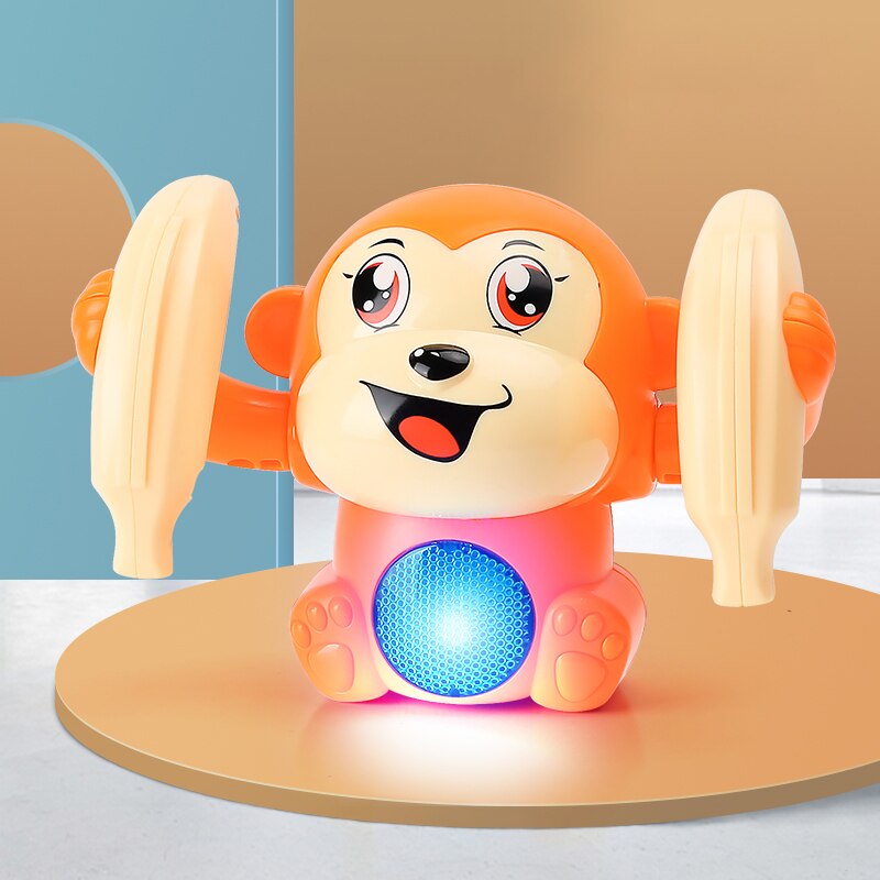 Baby Speelgoed Elektrische Tumbling Aap Licht Muziek Puzzel Geluid Tipping Monkey Kids Speelgoed Vroege Educatief Speelgoed Voor Kinderen: Oranje