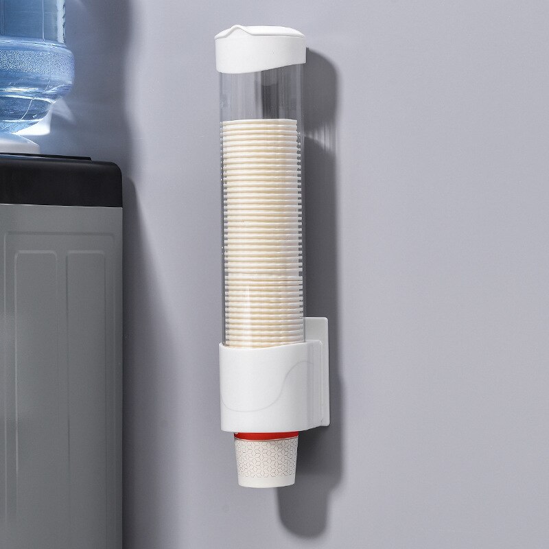 Disposable Paper Cups Dispenser Plastic Cup Holder for Water Dispenser Wall Mounted Automatic Cup Storage Rack