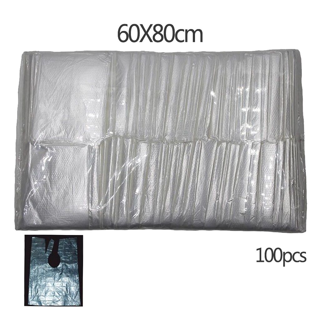 100pcs Waterproof Disposable Hair Cutting Capes Gowns Barber Gown Apron Salon Barber Shop Hair Cut Protection Capes 60x80cm