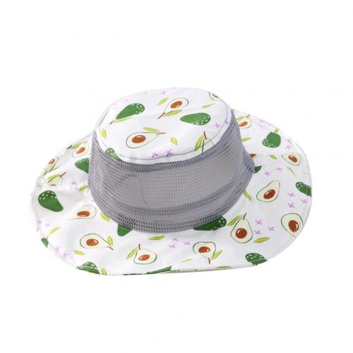Sommer børn solhatte unisex frugt print bred skygge mesh hat uv beskyttelse hat udendørs strand visir cap til børn solhat: Avocado