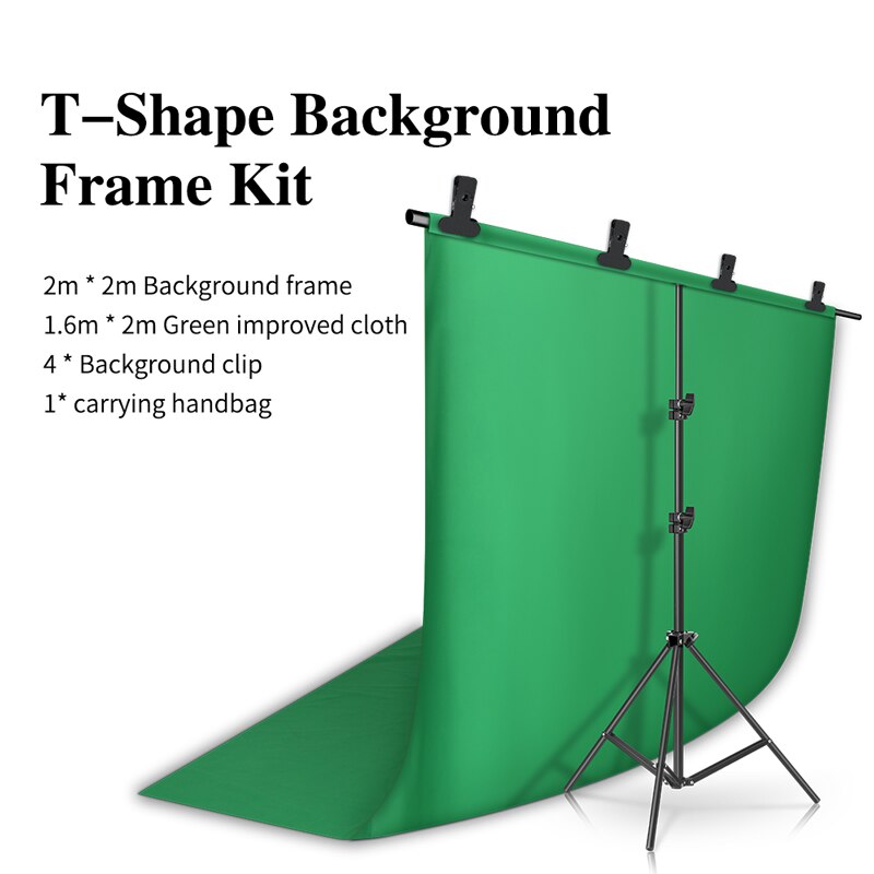Sh T-Vorm Achtergrond Stand Kit Met Achtergrond Doek Video Chroma Key Groen Scherm Frame Stand Voor Fotografie Photo studio Props: Kit 6