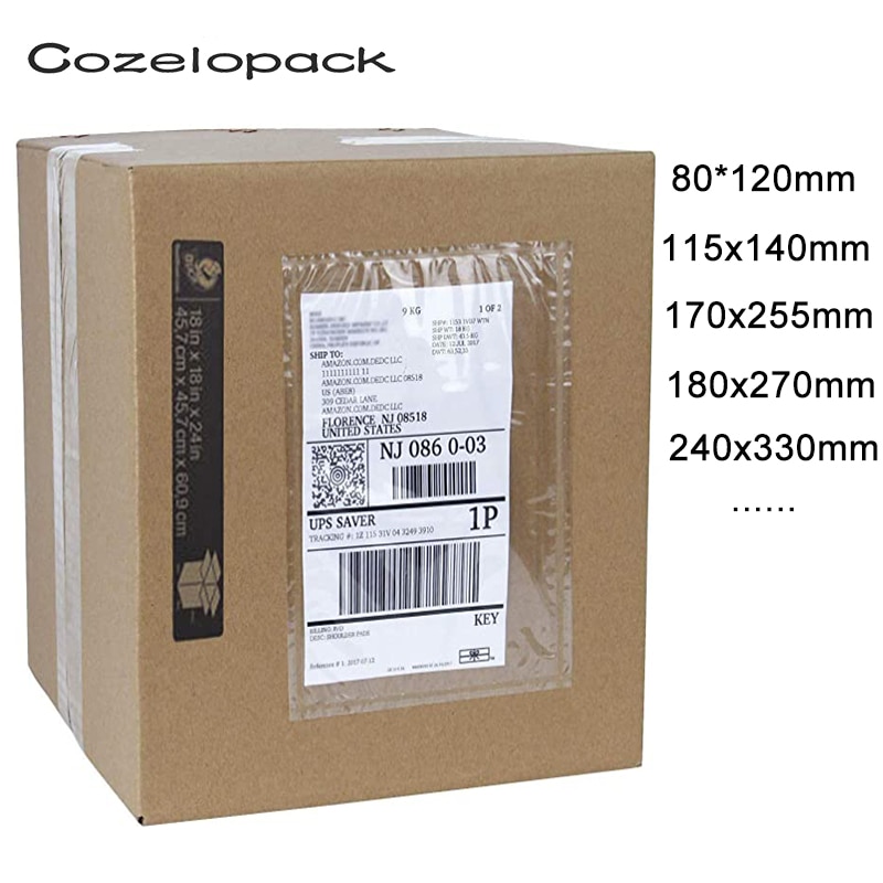 50PCS/14sizes Clear Packing List Enclosed Envelopes Plain Plain Face Back Load Label Envelopes Label Envelopes Pouches