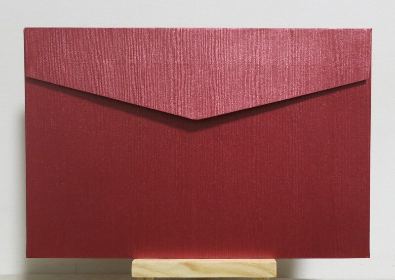 50pcs 198x130mm(7.7" x 5.1") Embossed Specialty Paper Envelope Wedding Business Invitation Envelopes: Burgundy