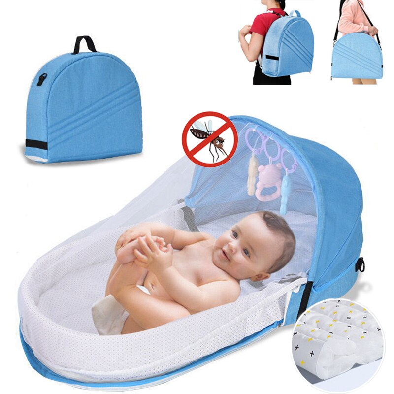 Baby reden seng bærbar krybbe myggenet rejse seng spædbarn toddler bomuld vugge til nyfødt baby seng sove kurv barneseng