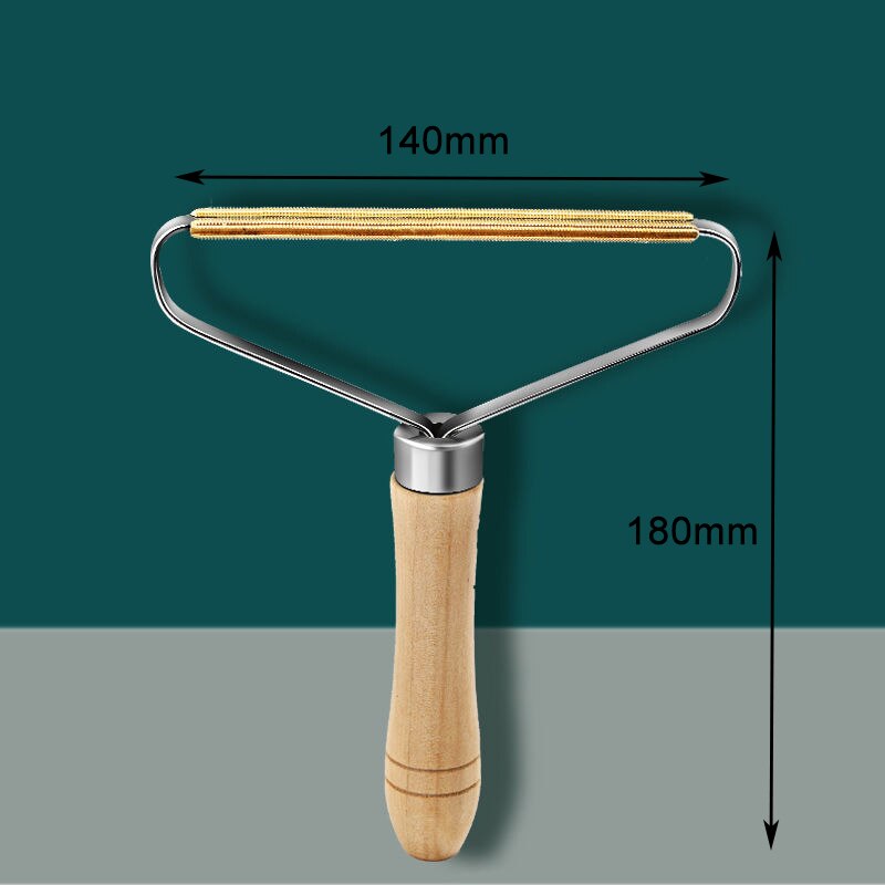 Portable Clothes Lint Roller Remover Lint Fabric Shaver Removes Pet Hair Lint Particles From Furniture Clothes Cleaning Tool: 1pcs Wood Handle