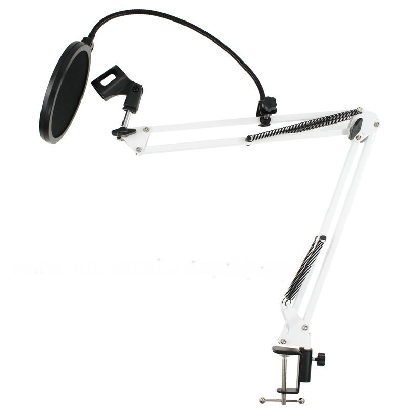 NB-35 Broadcasting Studio Microphone Mic Stand Boom Scissor Suspension Arm Mount Shock For Mounting On PC Laptop Notebook: White Model A