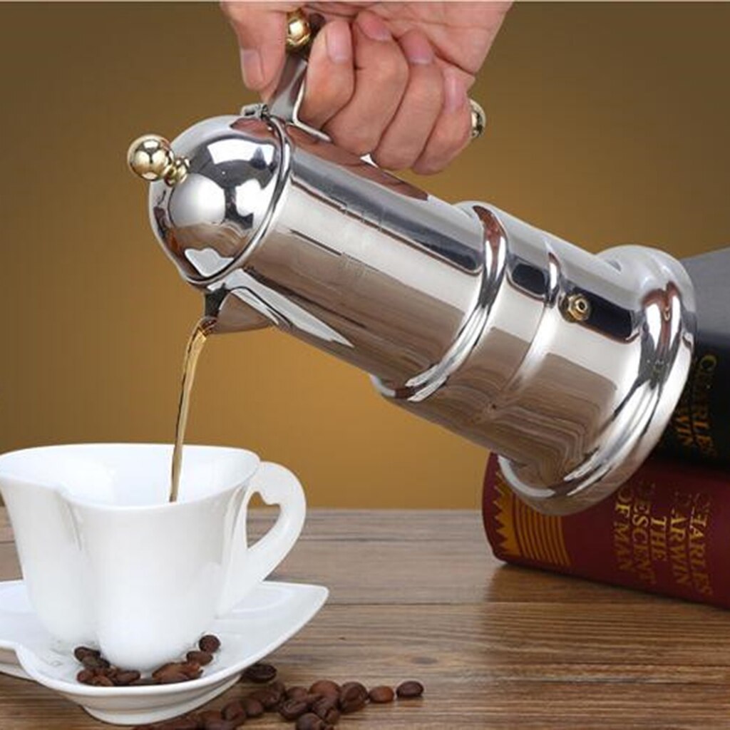 Metal Espresso Moka Coffee Maker Percolator Stove Top Pot For Home Friends