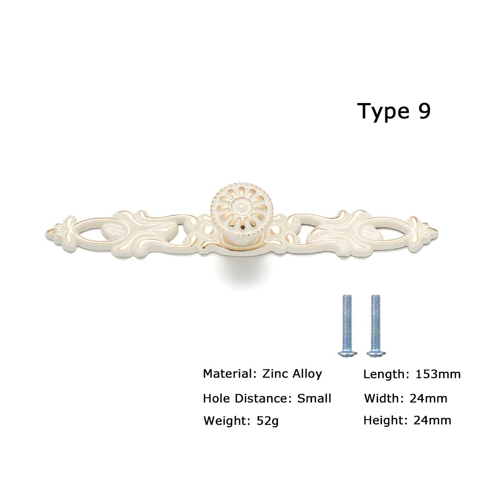 Zinc Alloy Ivory White Cabinet Handles Kitchen Cupboard Door Pulls Drawer Knobs European Furniture Handle Hardware: Type 9