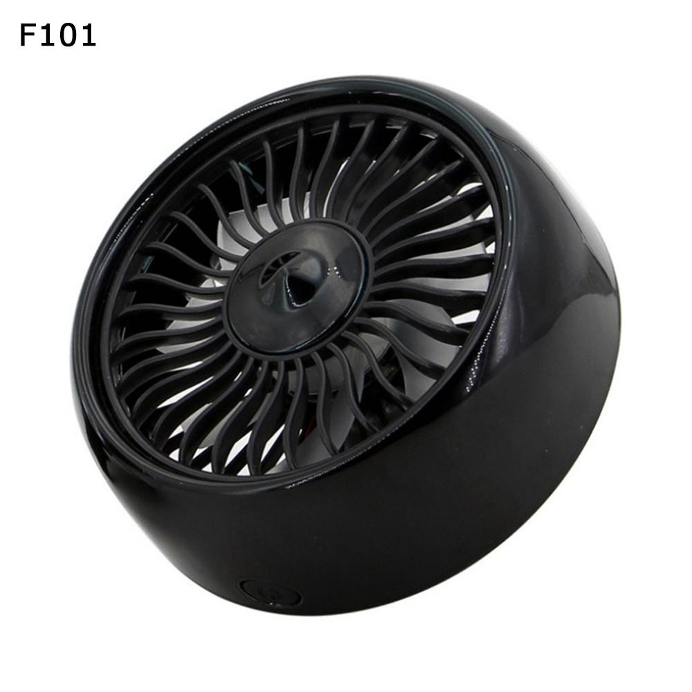 3 Speed Adjustment USB Car Fan Cooling Air Conditioner Colorful Light Dashboard Cooling Electric Fan: Black
