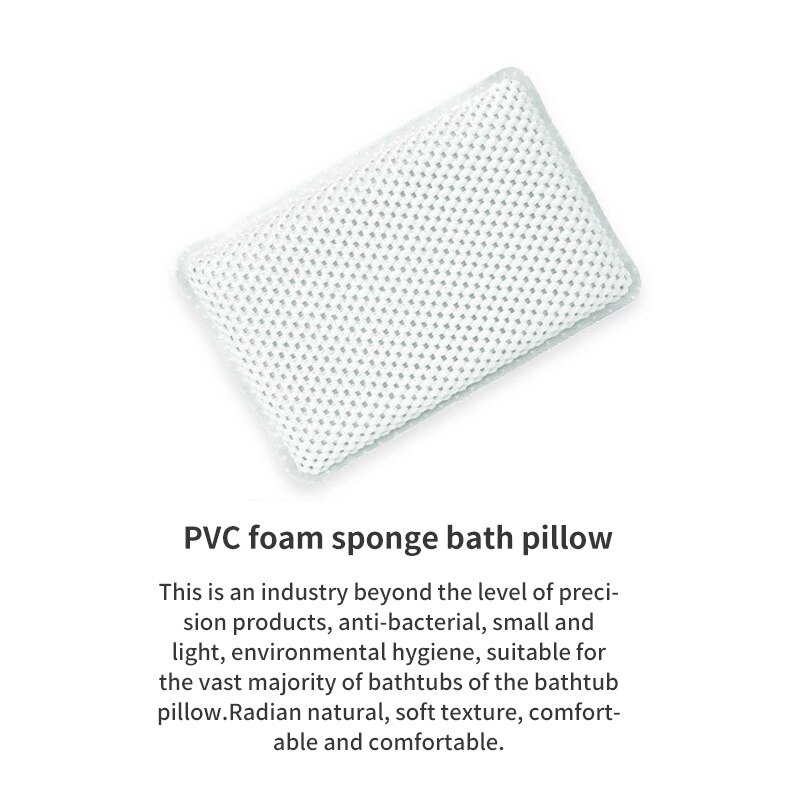 Spa skridsikker badepude polstret badekar spa pude badekar nakkestøtte pude med sugekopper til nakke tilbage badeværelsesforsyning