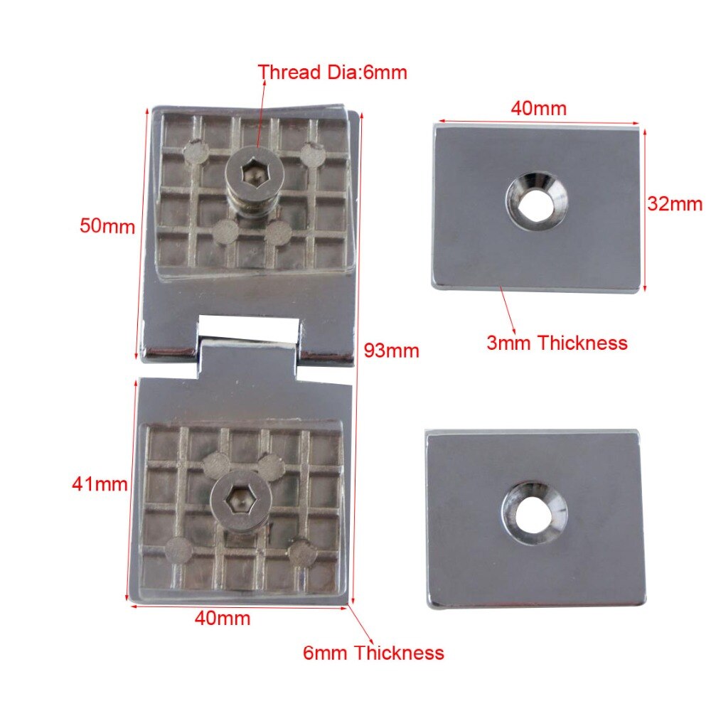 Frameless Glass Hinge Clamp Cupboard Glass-to-Glass Door Pivot Clamps Fit 5-8mm Thickness Glass Hinge for Cabinet Shower