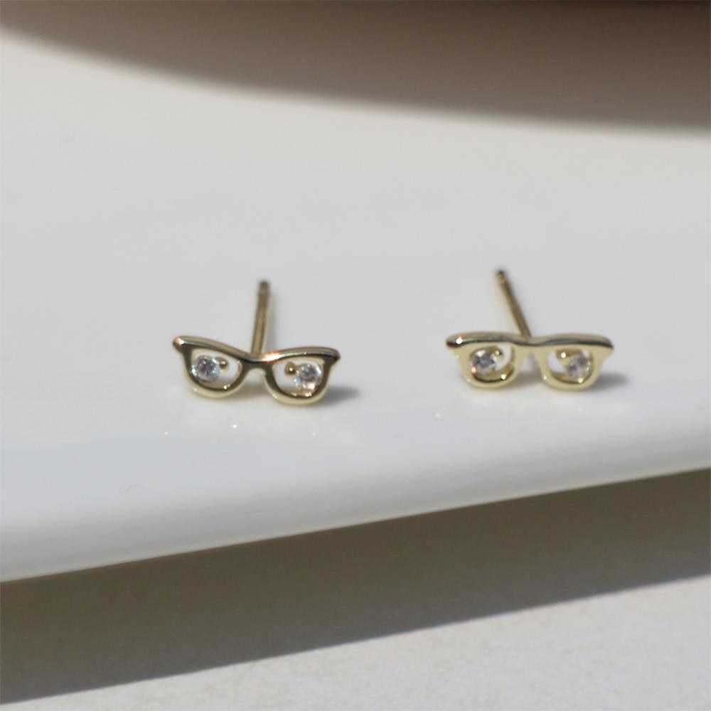 925 Sterling Zilveren Oorbel Mode Persoonlijkheid Zirkoon Onregelmatige Mini Mooie Stud Oorbel Wilde Trend Vrouw Meisje Oor Sieraden: 1pair gold style4