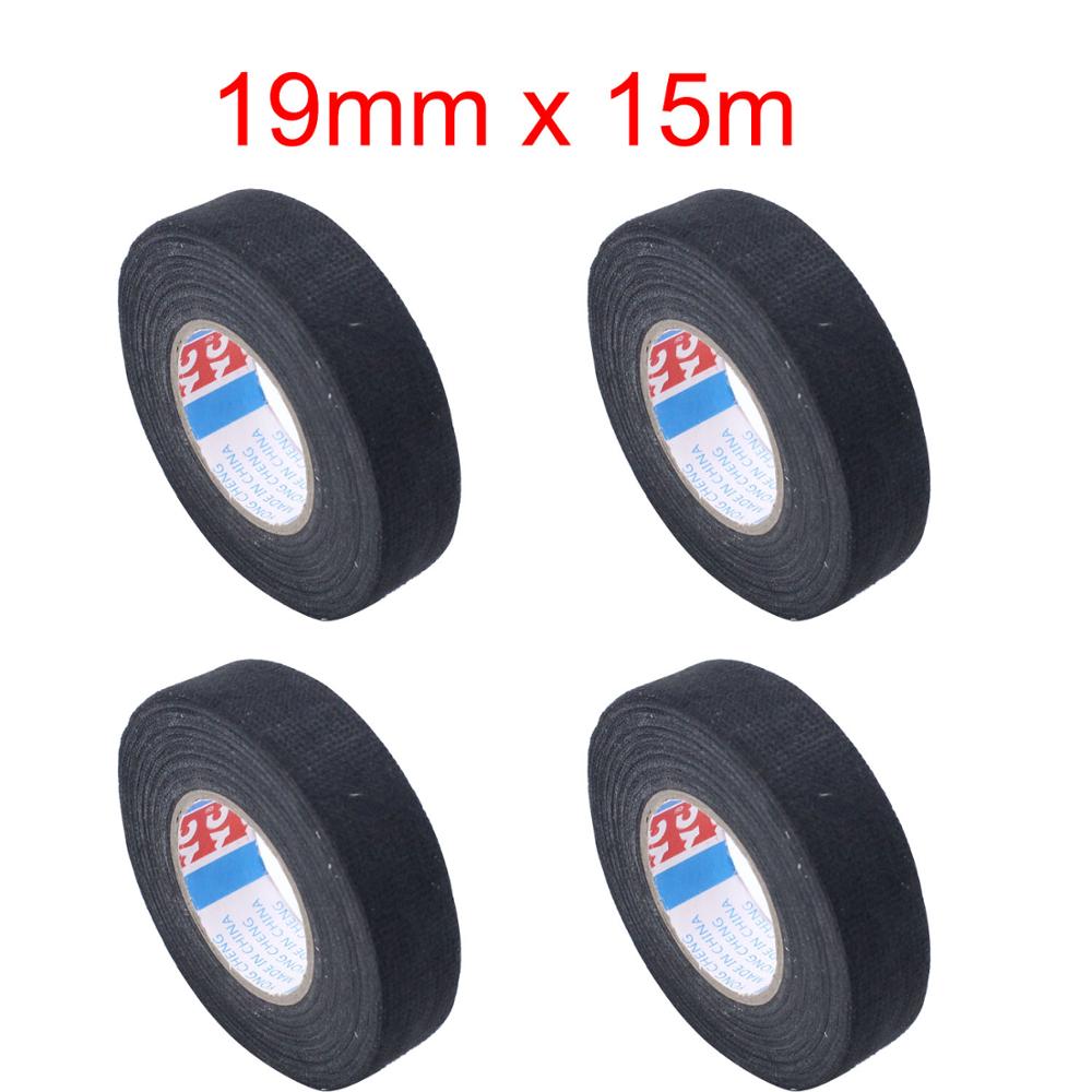 5 Rolls Cloth Tape Adhesive Looms Wire Harness 19mm × 15m Black For Car Auto - Foto 10